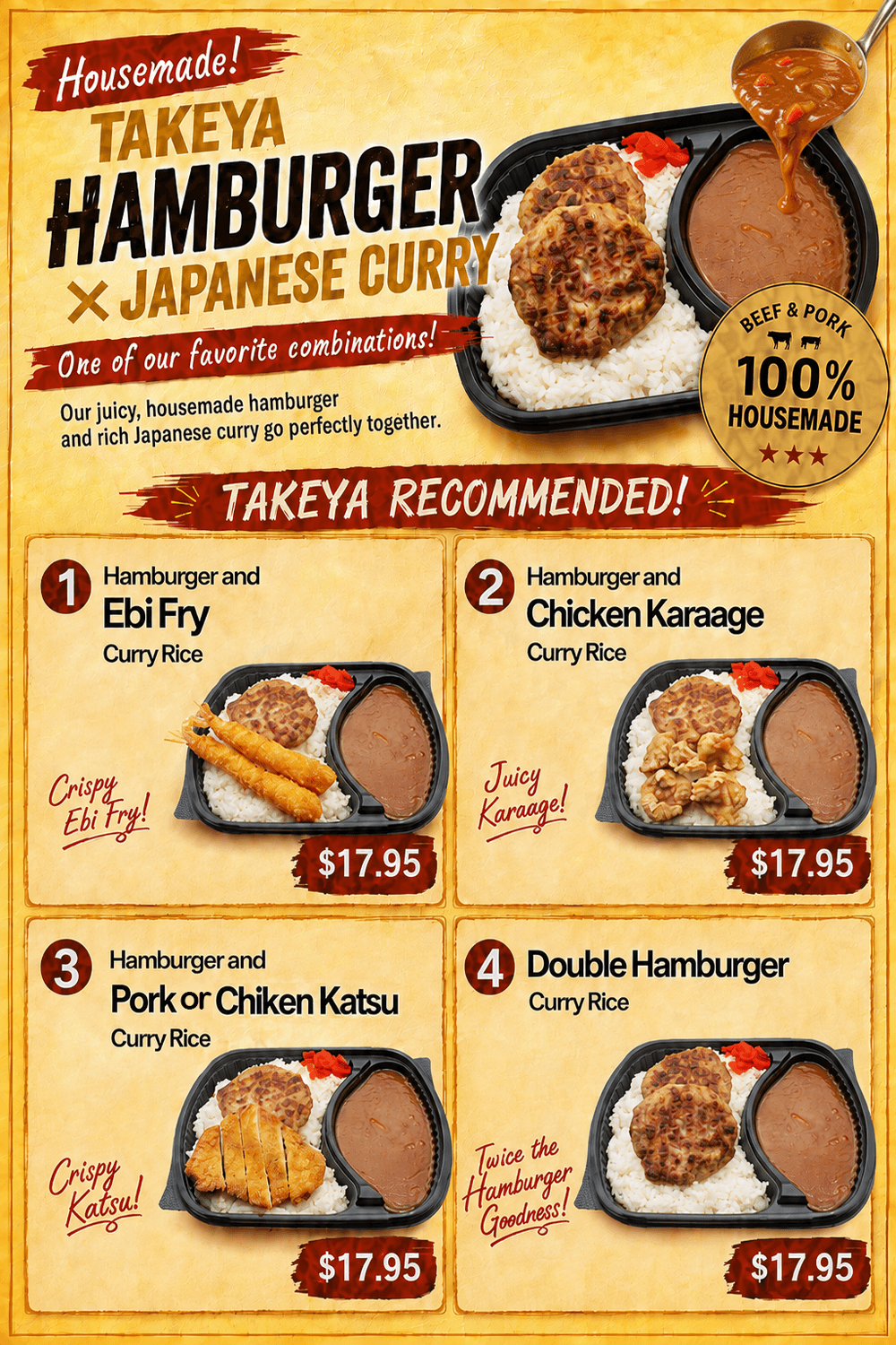 260915-hamburger-curry-promotion Takeya Sushi New Menu 2026 | New Combos, Trays & Sets